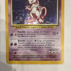 Pokemon Mewtwo Base Set Unlimited 10/102 Holo Rare 1999 - Image 3