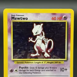 Pokemon TCG Mewtwo Base Set 10/102 Holo Unlimited Holo Rare - Image 2