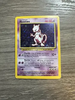 Heavily Played Mewtwo - 10/102 - Holo Rare - Unlimited Edition Pokemon Base Set - Image 1
