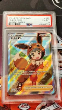 Poke Kid Full Art PSA 6 2021 Pokemon Sword & Shield Shining Fates 70 - Image 1