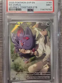 PSA 9 2025 POKEMON SV BLACK STAR PROMO | JOURNEY TOGETHER ELITE N'S ZORUA 189 - Image 1