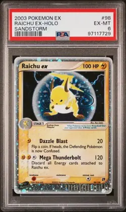 POKEMON RAICHU EX 2003 EX SANDSTORM #98 HOLO PSA 6 - Image 1