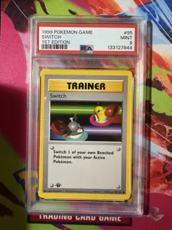 PSA 9 Mint Pokemon Switch Base Set Trainer 95/102 1st Edition - Image 1