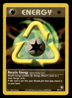 Pokemon TCG Neo Genesis #105/111 Recycle Energy 1st Edition LP+ - Image 1