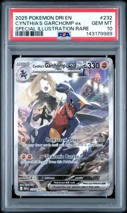 143179989 Cynthia's Garchomp ex 2025 Pokemon Destined Rivals #232 SIR PSA 10 - Image 1