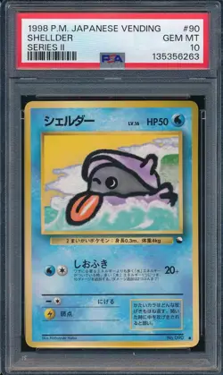 1998 Pokemon Japanese Vending 90 Shellder Series II 2 PSA 10 Gem Mint 135356263 - Image 1