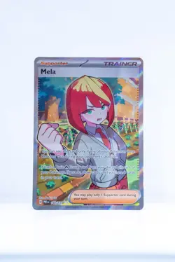 Pokemon TCG Mela 140/131 Prismatic Evolutions Ultra Rare Full Art Holo *MINT* - Image 1