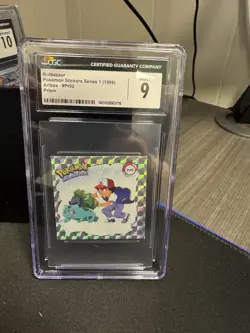 1999 Artbox Pokemon Stickers Series 1 Prism #Pr02 Bulbasaur Sticker CGC 9 - Image 1