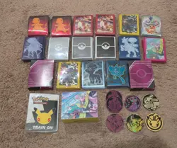 Pokemon Lot of Official Accessories | Sleeves, Deck Box, Coins, Mini Portfolio - Image 1