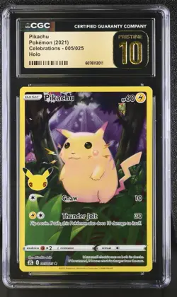 Pokemon Pikachu 005/025 Holo Celebrations - CGC 10 PRISTINE - Image 1
