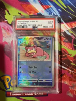 Pokemon TCG Slowpoke 18/131 Prismatic Evolutions Pokeball Reverse Holo - PSA 9 - Image 1