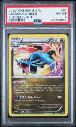 2013 POKEMON B&W PLASMA BLAST #64 SALAMENCE-HOLO PSA 8 - Image 1