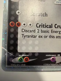 Pokemon TCG Tyranitar EX 17/17 Pop Series 1 Ultra Rare Holo Card #17/17 - Image 5