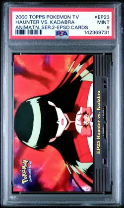 2000 TOPPS POKEMON TV ANIMATION SER 2 EPISODE CARDS HAUNTER VS. KADABRA PSA 9 - Image 1