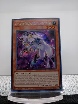 3x Advanced Crystal Beast Amethyst Cat BLCR-EN011 Secret NM 1st YUGIOH Card - Image 1