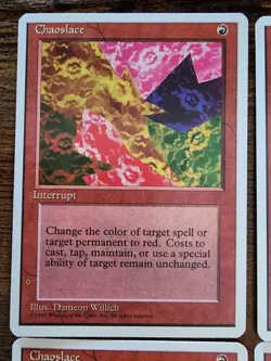 4x MTG ⭐Chaoslace ⭐12 HQ pics!⭐ 4th (Fourth) Edition ⭐NM/Mint⭐ 1995 Magic x4 - Image 3