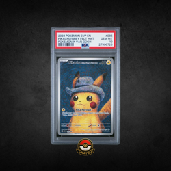2023 POKEMON SVP EN-SV BLACK STAR PROMO #085 PIKACHU WITH GREY FELT HAT PSA 10 - Image 1