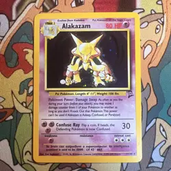 Pokemon Alakazam Base Set 2 Holo Rare 80HP 11/130 English 2000 Card - Image 2