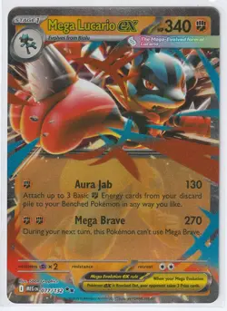 Mega Lucario ex 077/132 Double Rare Mega Evolution Pokemon Near Mint - Image 1