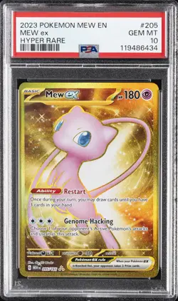 2023 POKEMON MEW EN-151 HYPER RARE #205 MEW EX PSA 10 - Image 1