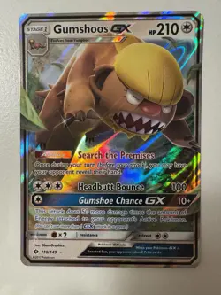 Pokemon TCG Gumshoos GX Sun & Moon Base Set 110/149 Ultra Holo Rare Card NM - Image 1