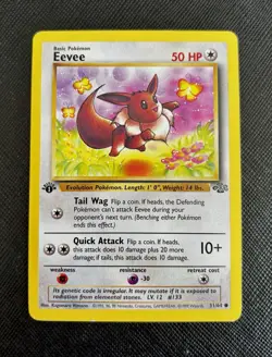 Eevee 51/64 1st Edition Jungle Pokemon Card TCG Regular LP+ - Image 3