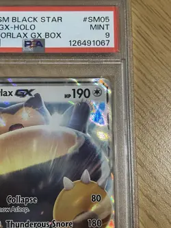 2016 POKEMON SM BLACK STAR PROMO SNORLAX GX BOX #SM05 SNORLAX GX-HOLO PSA 9 - Image 2