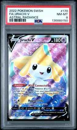 POKEMON 2022 FA/JIRACHI V SWORD & SHIELD ASTRAL RADIANCE #170 PSA 8 - Image 1