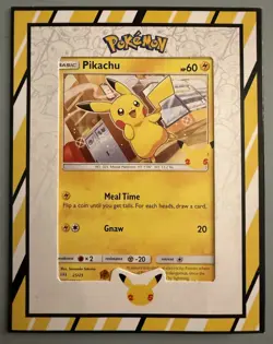 Pokemon Pikachu 25/25 Non Holo 25th Anniversary McDonalds Promo 2021 NM Framed - Image 1