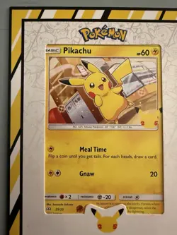 Pokemon Pikachu 25/25 Non Holo 25th Anniversary McDonalds Promo 2021 NM Framed - Image 2