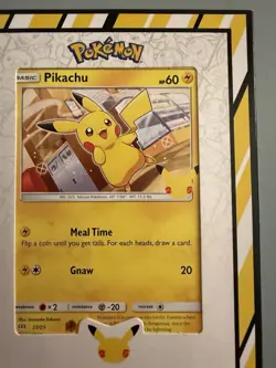 Pokemon Pikachu 25/25 Non Holo 25th Anniversary McDonalds Promo 2021 NM Framed - Image 3