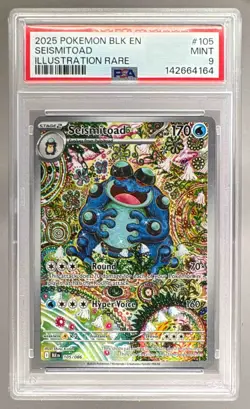 142664164 Seismitoad 2025 Pokemon Black Bolt #105 Illustration Rare PSA 9 - Image 1