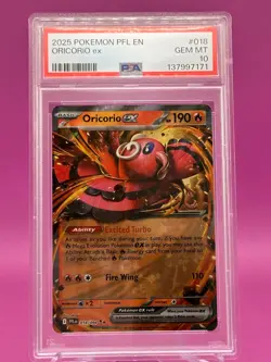2025 POKEMON PFL EN-PHANTASMAL FLAMES #018 ORICORIO EX PSA 10 - Image 1