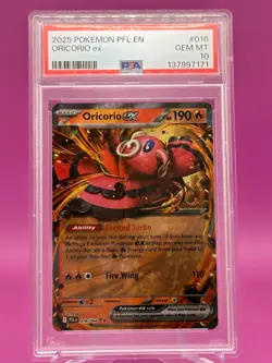 2025 POKEMON PFL EN-PHANTASMAL FLAMES #018 ORICORIO EX PSA 10 - Image 2