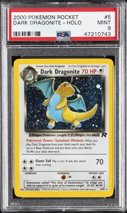 2000 POKEMON ROCKET #5 DARK DRAGONITE-HOLO PSA 9 - Image 1