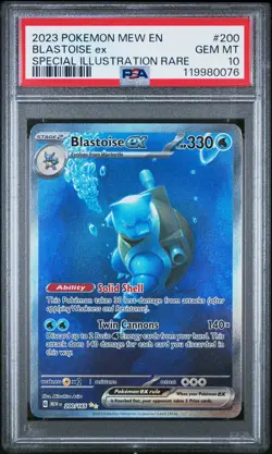 2023 POKEMON MEW EN-151 SPECIAL ILLUSTRATION RARE #200 BLASTOISE EX PSA 10 - Image 1