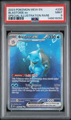 2023 POKEMON MEW EN-151 SPECIAL ILLUSTRATION RARE #200 BLASTOISE EX PSA 9 - Image 1