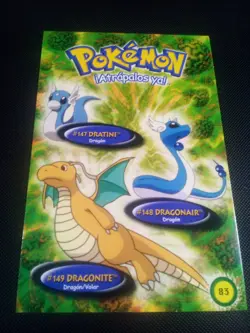 Pokemon Navarrete 2000 Vintage Postcard #83 Dratini Dragonair Dragonite Peru - Image 1