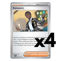 4x Salvatore - 160/162 - SV05: Temporal Forces (TEF) Pokemon Playset x4 - Image 1