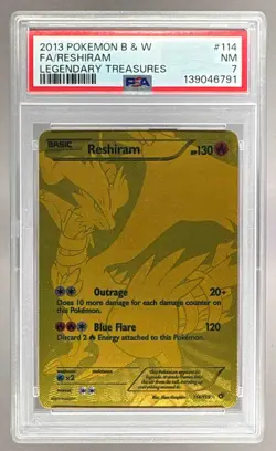 139046791 Reshiram 2013 Pokemon Black & White Legendary Treasures #114 PSA 7 - Image 1