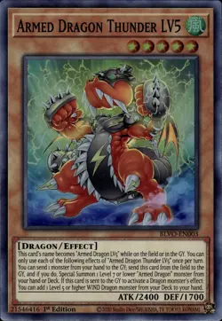 Yu-Gi-Oh! Armed Dragon Thunder LV5 Super Rare BLVO-EN003 - Image 1