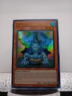 3x Yugioh Crystal Beast Emerald Tortoise BLCR-EN049 Ultra Rare 1st Edition N - Image 1