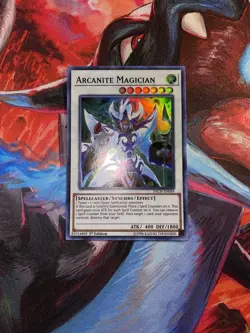 Yugioh! Arcanite Magician INCH-EN049 Super Rare 1st Edition Light Play - Image 1