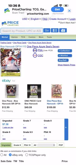 One Piece - The Azure Sea's Seven Foil - Boa Hancock OP14-112 (SR) - Image 3
