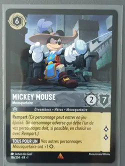 LORCANA FR Card - Chapter 1 186/204 Mickey Mouse - Rare Non Foil New - Image 1