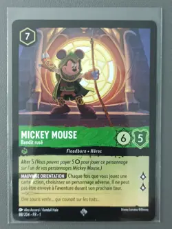LORCANA FR Card - Chapter 1 88/204 Mickey Mouse - Super Rare Non Foil New - Image 1