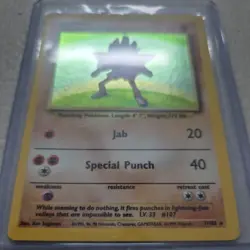 Hitmonchan Holo Base Set 7/102 Vintage 1999 Pokemon Card WOTC Rare - Image 2