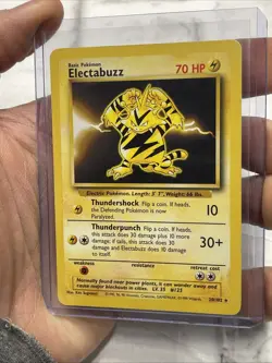 2000 Pokemon TCG Electabuzz 20/102 Base Set Non Holo Rare Card Vintage WOTC MP+ - Image 2