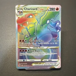 Pokemon TCG Charizard VSTAR Rainbow Secret Rare Card Brilliant Stars 174/172 - Image 1