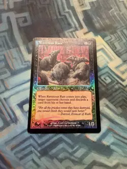 MTG Foil Ravenous Rats HP Urza's Destiny - Image 1